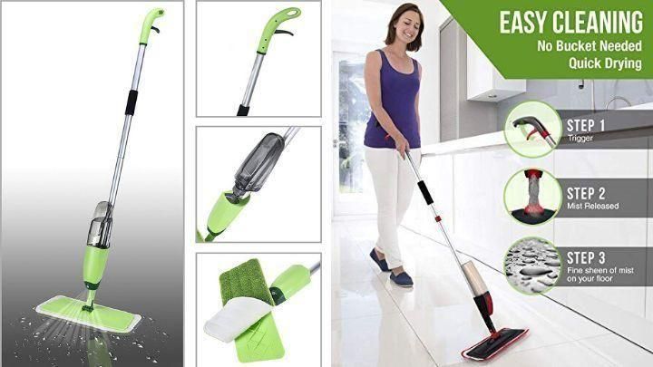 360° Spray Mop for Floor Cleaning – Microfiber Wet & Dry Mop with Refillable Bottle (600ml) Sahil Shop