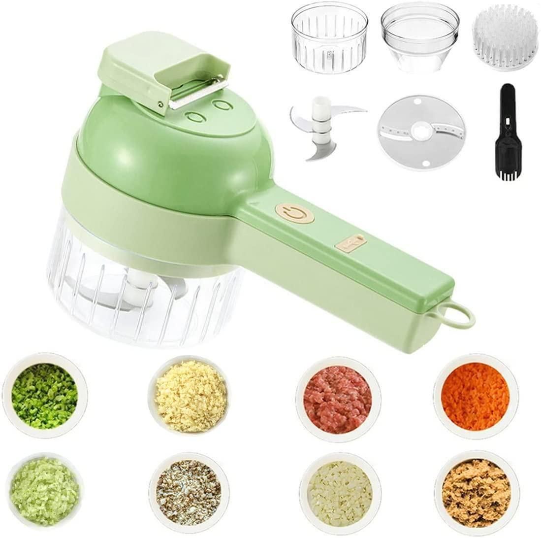 4-in-1 Portable Electric Vegetable Cutter Set – Chopper, Slicer, Grinder & Peeler jb0uwu-jb