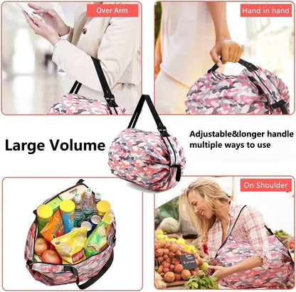 2-Pack Foldable Grocery Bags – Reusable, Compact & Durable Sahil Shop
