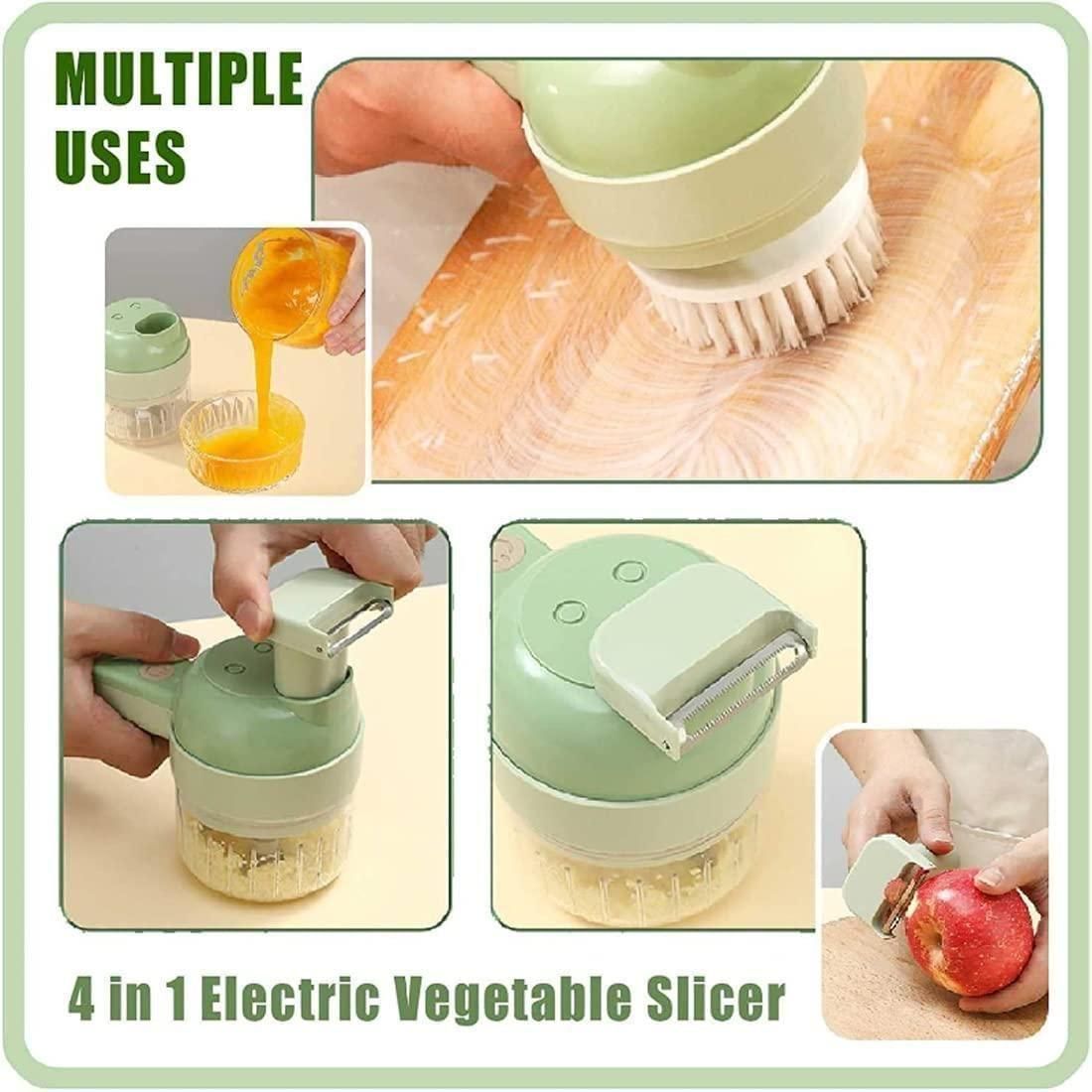 4-in-1 Portable Electric Vegetable Cutter Set – Chopper, Slicer, Grinder & Peeler jb0uwu-jb