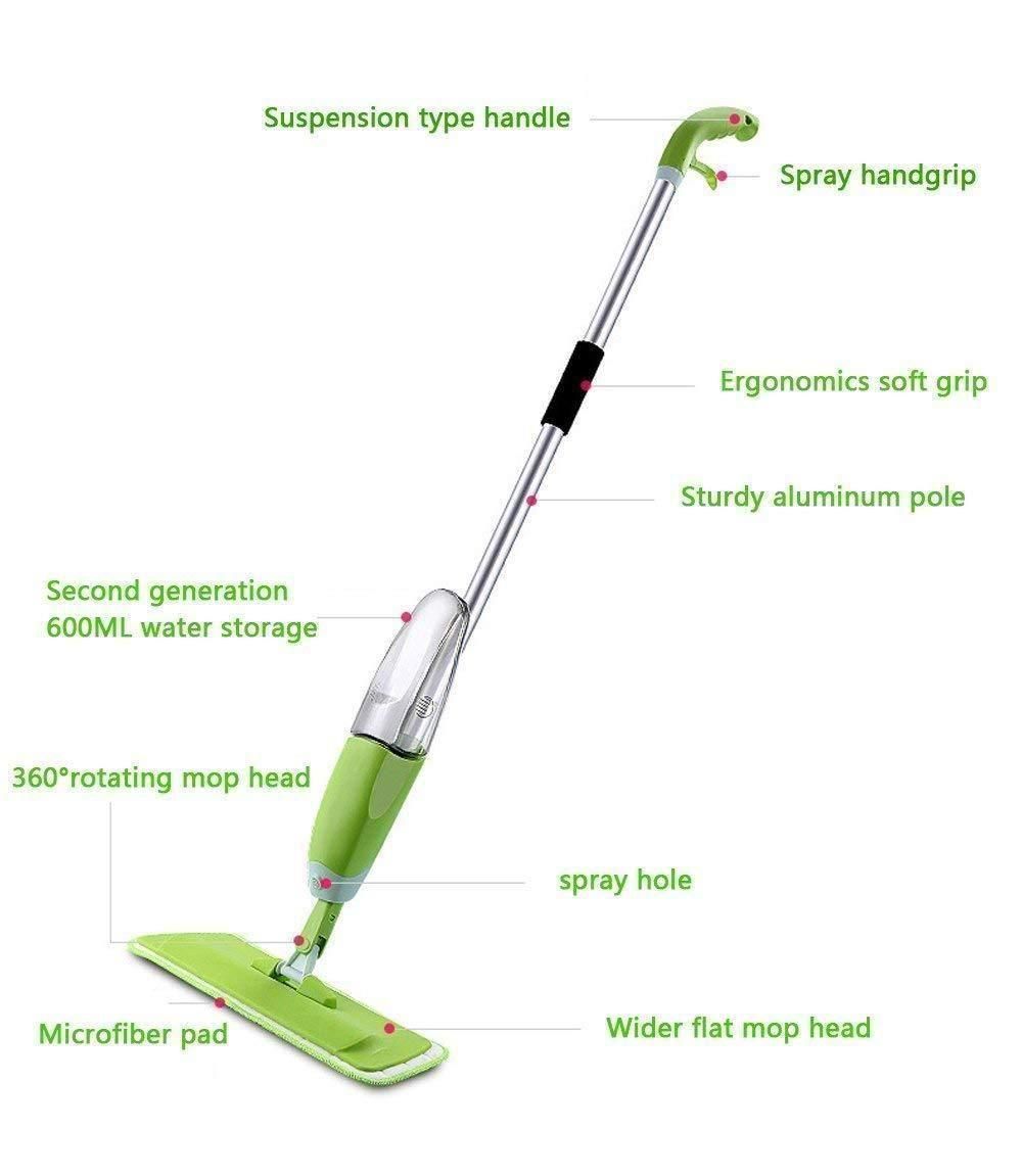 360° Spray Mop for Floor Cleaning – Microfiber Wet & Dry Mop with Refillable Bottle (600ml) Sahil Shop