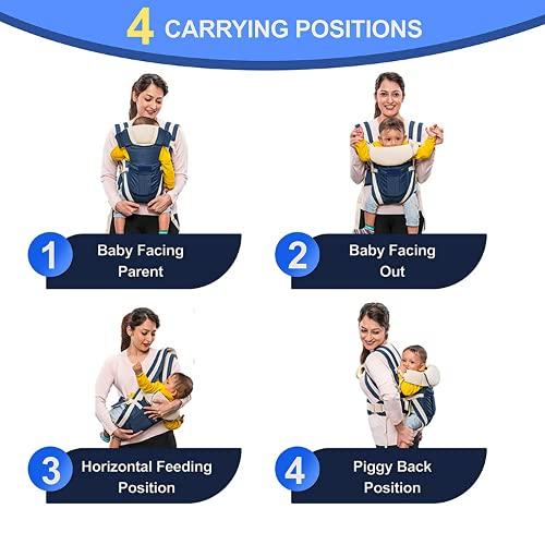Baby Carrier Bag/Adjustable Hands Free 4 in 1 Baby/Baby sefty Belt/Child Safety Strip/Baby Sling Carrier Bag/Baby Back Carrier Bag (Black) Front Carry Facing jb0uwu-jb