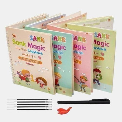 Sank Magic Practice Copybook (4 BOOKS,1 PEN,1 GRIP,10 REFILL) Pack of 1 jb0uwu-jb
