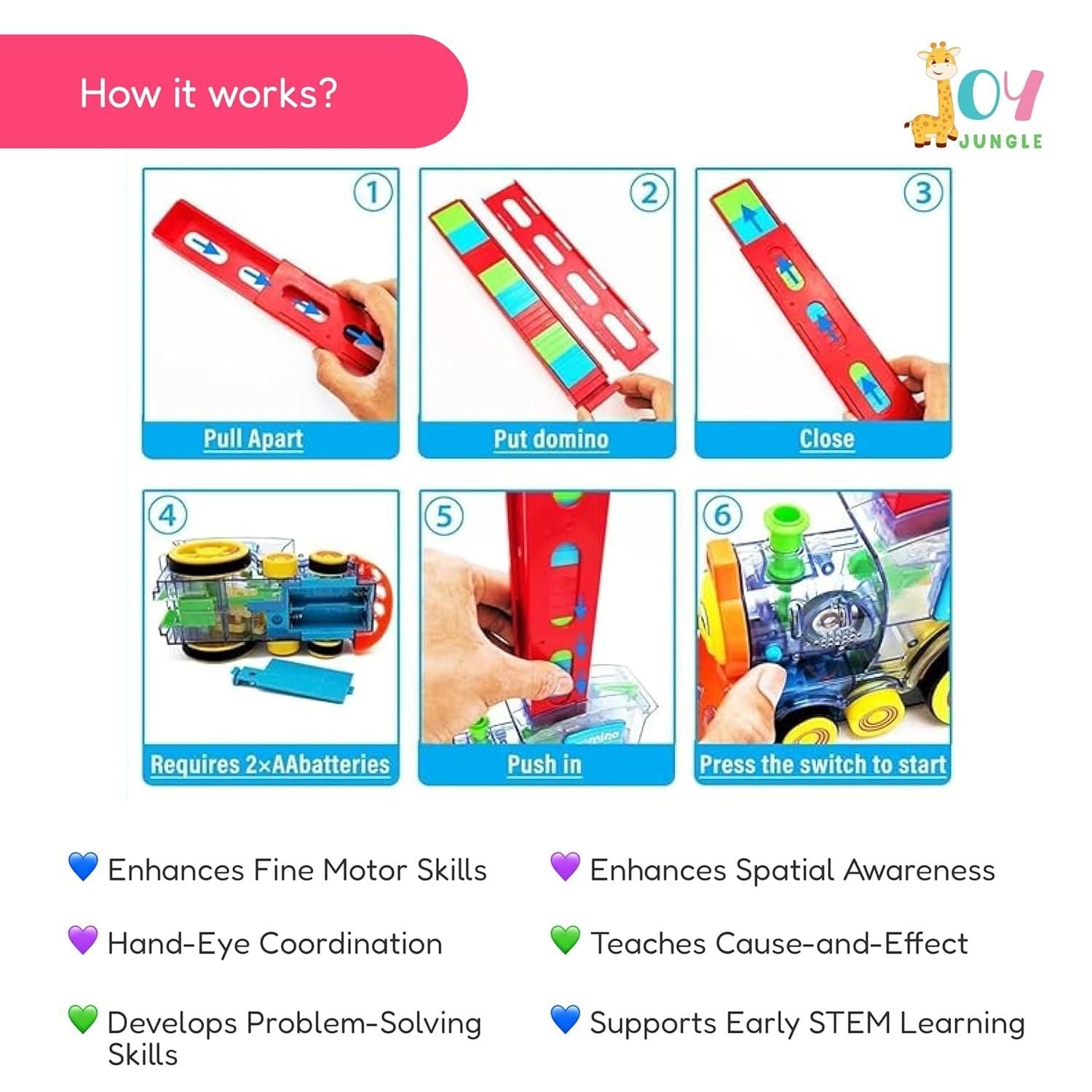 Train Toy Domino Set for Kids BPA Free Plastic with Sound Effects Sahil Shop