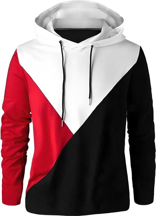 Cotton Blend Color Block Full Sleeves Hooded T-Shirt jb0uwu-jb