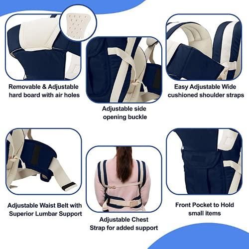 Baby Carrier Bag/Adjustable Hands Free 4 in 1 Baby/Baby sefty Belt/Child Safety Strip/Baby Sling Carrier Bag/Baby Back Carrier Bag (Black) Front Carry Facing jb0uwu-jb