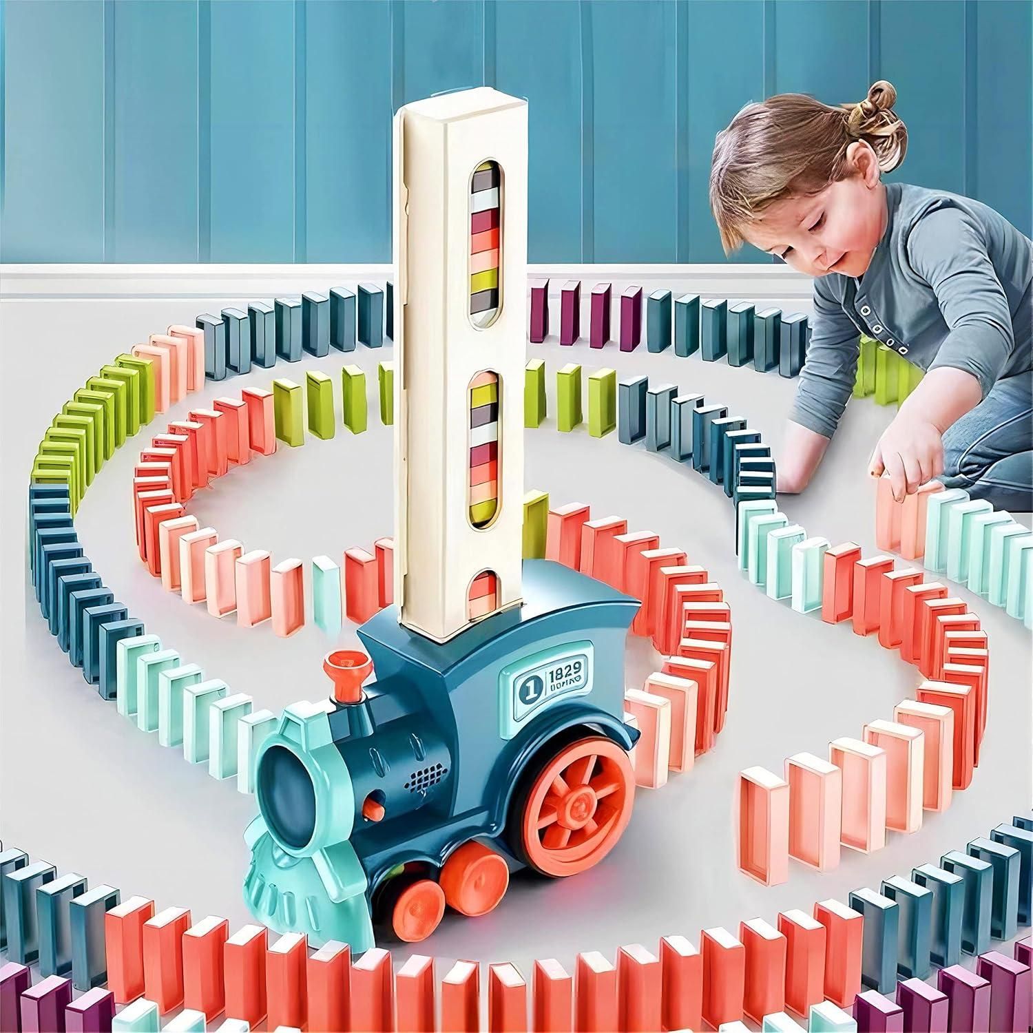 Train Toy Domino Set for Kids BPA Free Plastic with Sound Effects Sahil Shop
