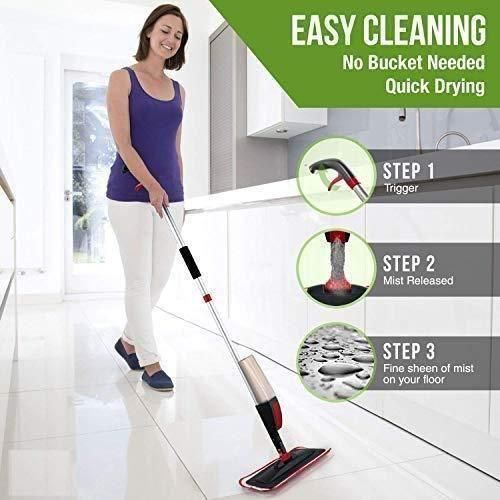 360° Spray Mop for Floor Cleaning – Microfiber Wet & Dry Mop with Refillable Bottle (600ml) Sahil Shop