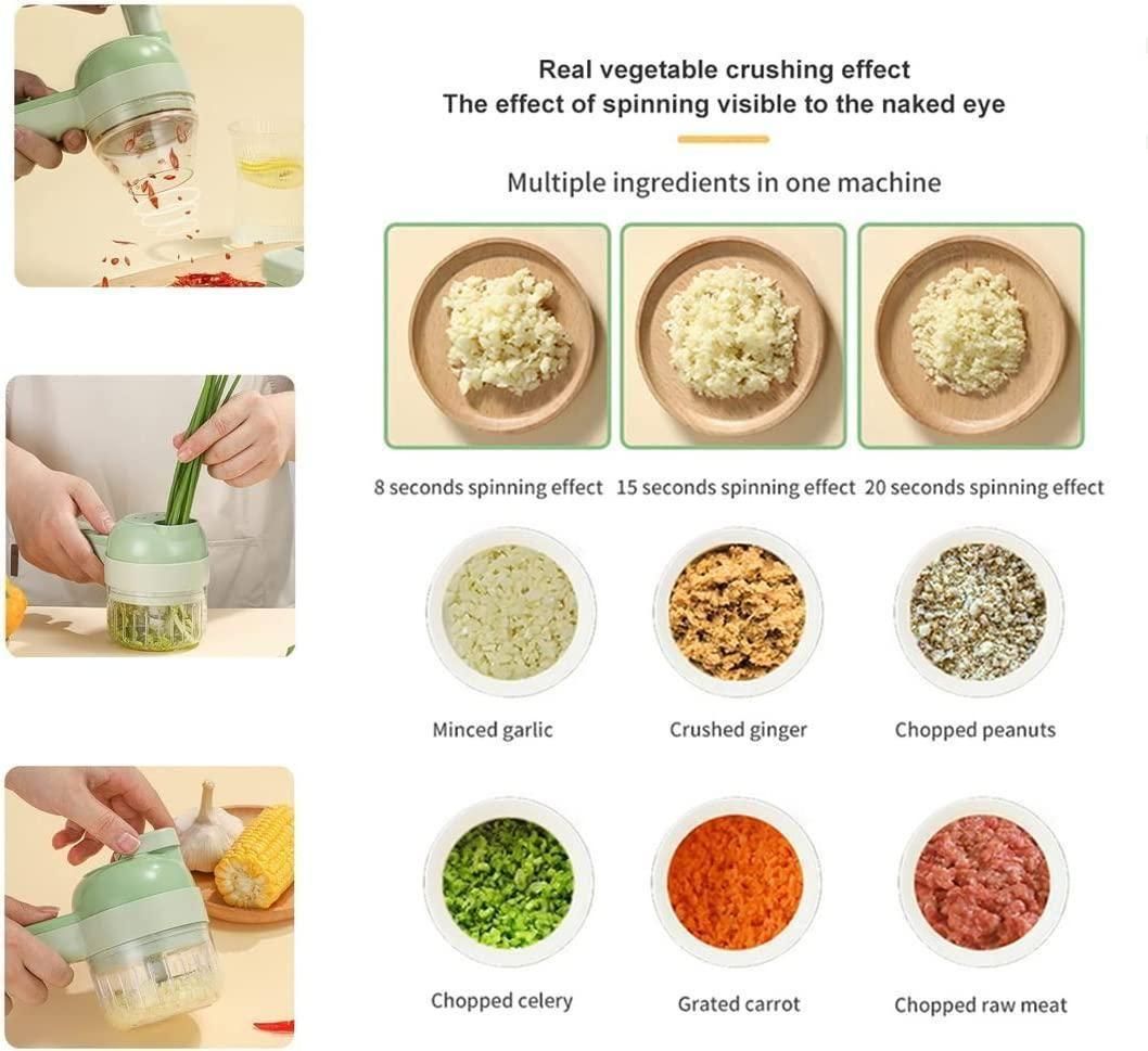 4-in-1 Portable Electric Vegetable Cutter Set – Chopper, Slicer, Grinder & Peeler jb0uwu-jb