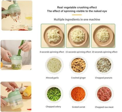 4-in-1 Portable Electric Vegetable Cutter Set – Chopper, Slicer, Grinder & Peeler jb0uwu-jb