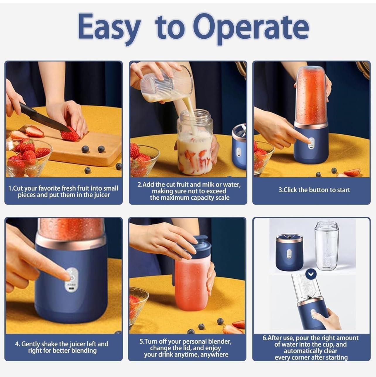 Small Portable Juicer for Travel & Home – USB Rechargeable Sahil Shop