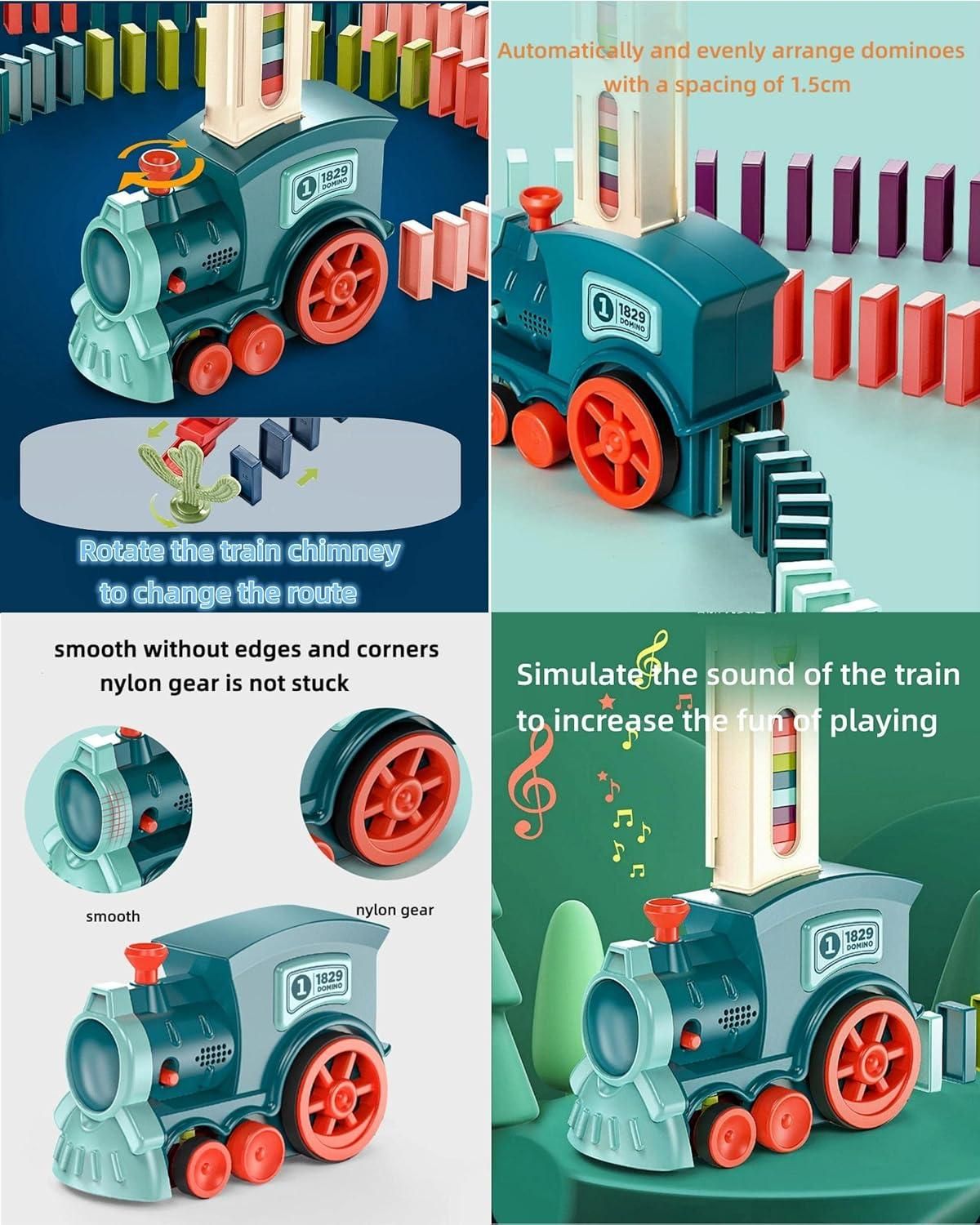 Train Toy Domino Set for Kids BPA Free Plastic with Sound Effects Sahil Shop