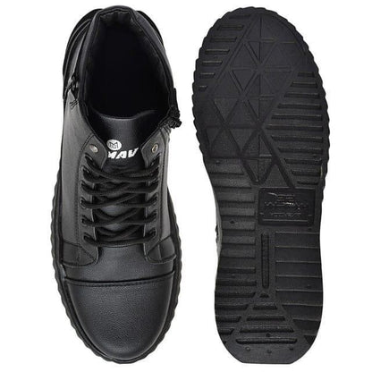 Men's Korean Style High Top Casual Shoes For Men (Black) Sahil Shop