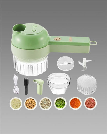 4-in-1 Portable Electric Vegetable Cutter Set – Chopper, Slicer, Grinder & Peeler jb0uwu-jb