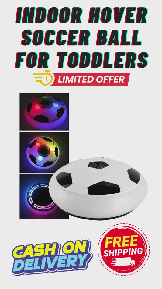Indoor Hover Soccer Ball for Toddlers – Soft Bumper & Colorful LED Lights