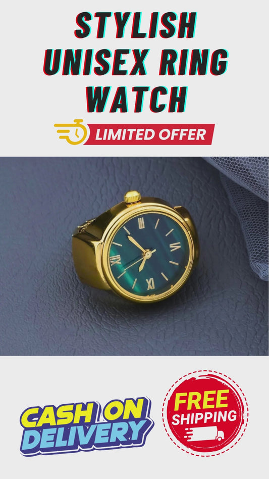 Stylish Unisex Ring Watch – Trendy Finger Wearable Watch